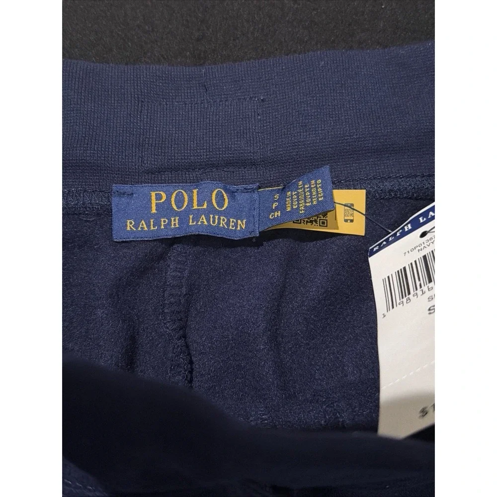 Polo Ralph Lauren Navy Embroidered Logo Fleece Jogger Pants Mens Small NWT